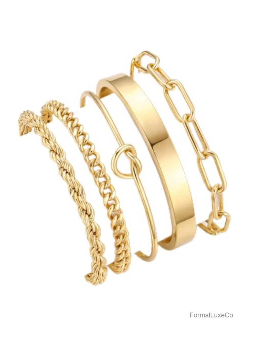 Sterling Silver Cuff Bangle Bracelet Set for Women Waterproof Non Tarnish S925